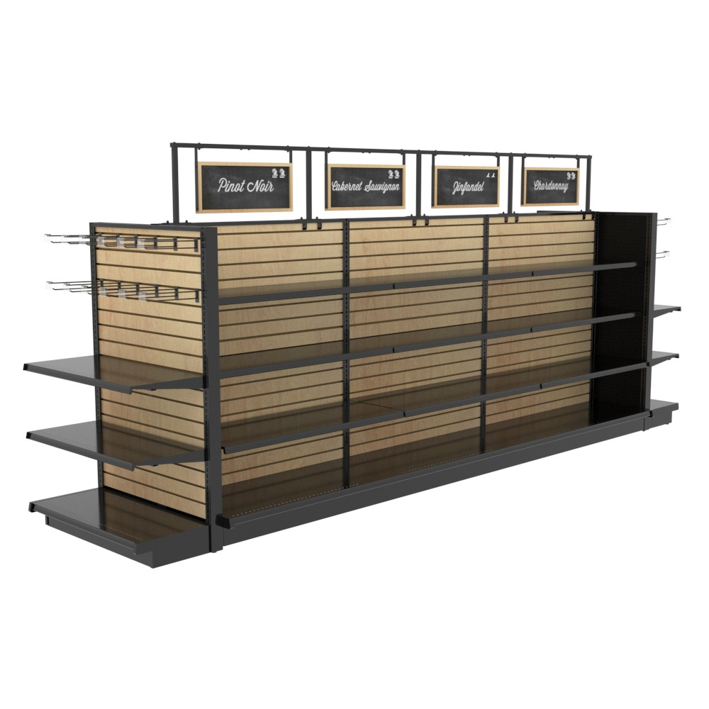 60-Inch High Wooden Slatwall Gondola Display | Adjustable & Sturdy