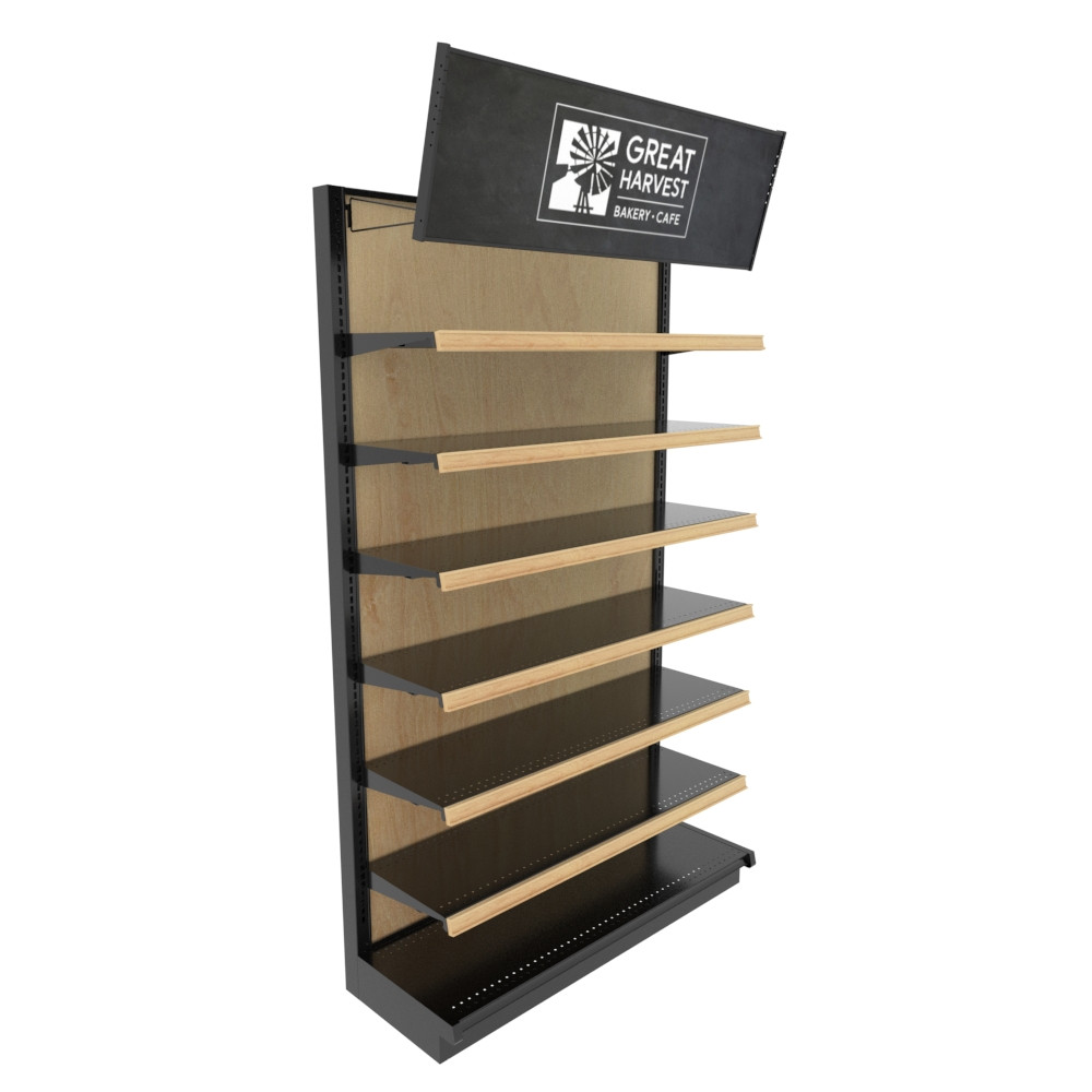 Wood Gondola Shelving Wall Unit With Shelves, 4ft Wide - DGS Retail