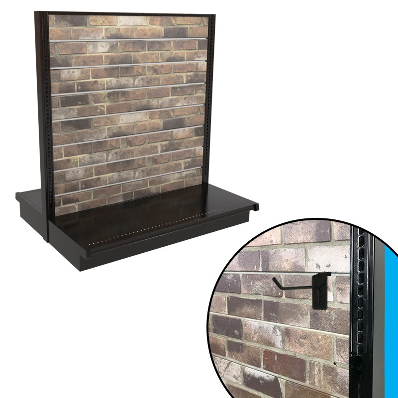 Brown Brick Slatwall In Gondola Shelving | DGS Retail