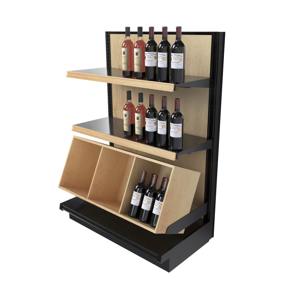 Wood Gondola Shelving Wall Unit With 4 Shelves For Sale Today