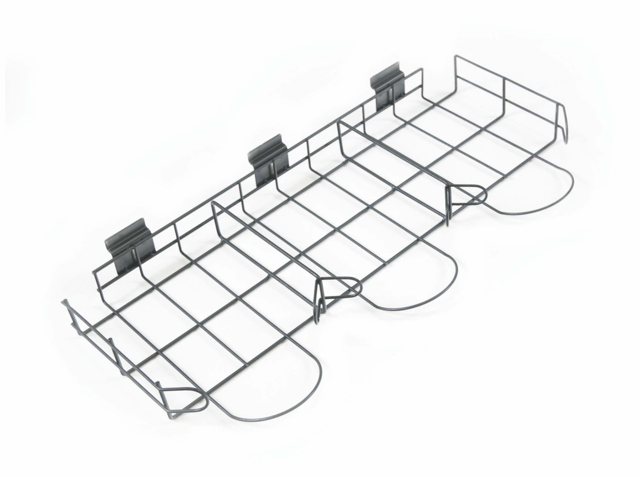 Black Slatwall Wire Hat Display Rack – 18 Cap Holder, Wide