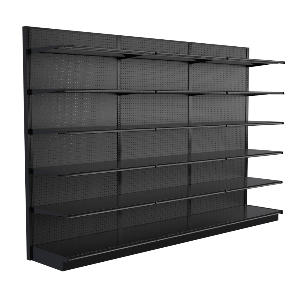 12ft Wide Lozier Black Gondola Shelving Unit - 96