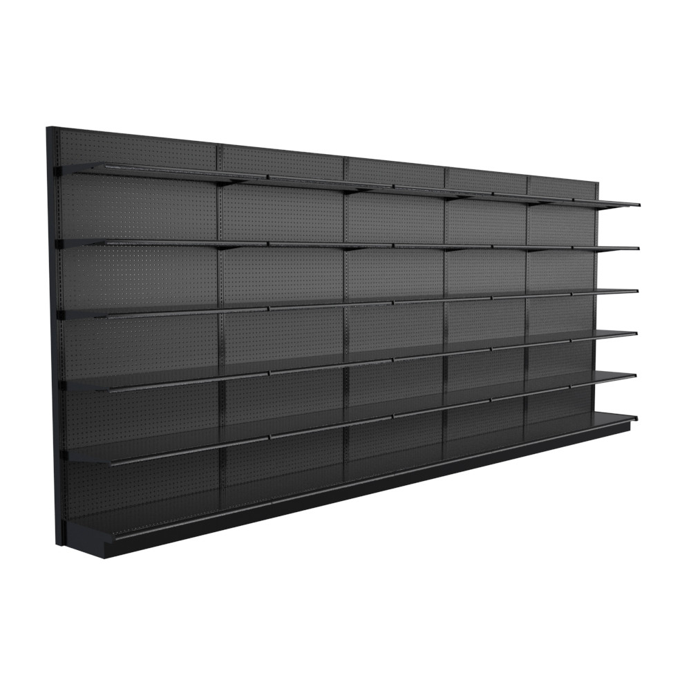 20ft Wide Lozier Black Gondola Shelving - 96
