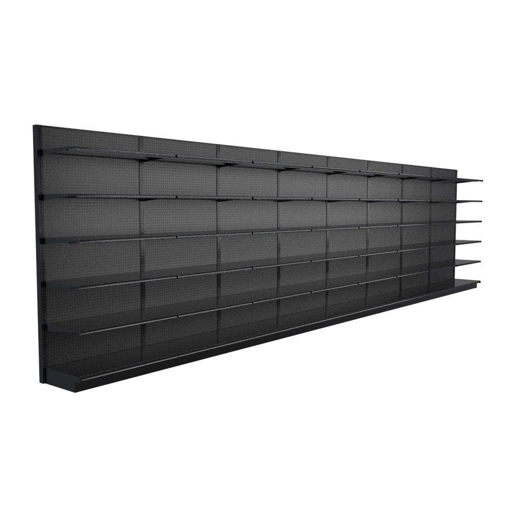 32ft Lozier Black Gondola Shelving - 96