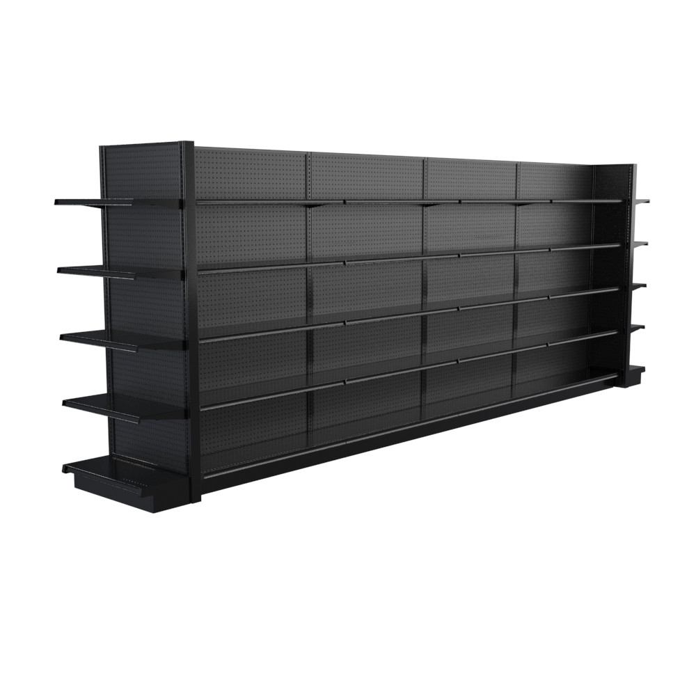 LONGWISE ミニベロ ブラック Narrow Lozier Black Gondola Shelving for Compact Aisles - 19ft