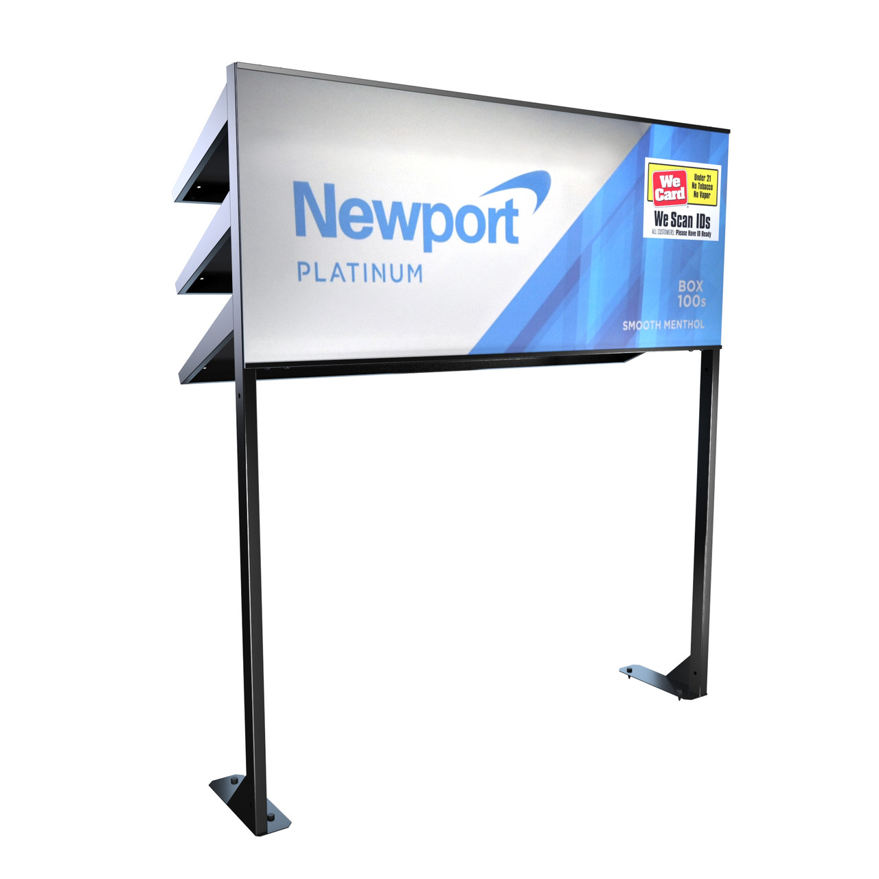 TobacPro Overhead Cigarette Display Rack 3 Shelves, Adjustable Spring ...