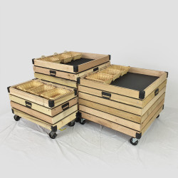 vintage wood orchard bin produce display set vintage wood orchard bin produce display set