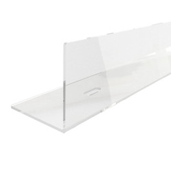 clear plastic retail shelf front fence divider with push pin clips for use on gondola shelving at stores clear plastic retail shelf front fence divider with push pin clips for use on gondola shelving at stores