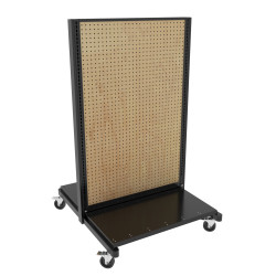 Lozier Mobile Gondola Starter, Black With Wood Pegboard Back 36W 60H 19D w/Base Lozier Mobile Gondola Starter, Black With Wood Pegboard Back 36W 60H 19D w/Base