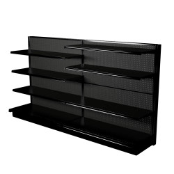 Lozier Wood Gondola Wall Display Unit With 8 Shelves | DGS