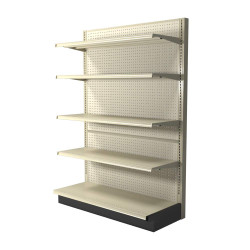 Lozier Wood Gondola Shelving Unit With 5 Shelves | DGS Retail