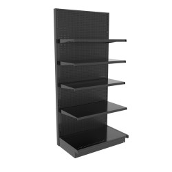 Black metal gondola retail shelving for stores Black metal gondola retail shelving for stores