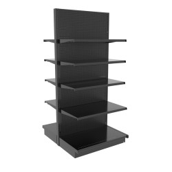 Black metal retail commercial shelving unit for stores or for home organization Black metal retail commercial shelving unit for stores or for home organization
