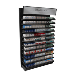 TobacPro Cigarette Display Rack 12 Shelves, Adjustable Spring Pushers 48W 84H TobacPro Cigarette Display Rack 12 Shelves, Adjustable Spring Pushers 48W 84H