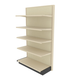 Lozier Gondola Shelving Wall Display With 5 Shelves, 4FT wide 84H 19D Lozier Gondola Shelving Wall Display With 5 Shelves, 4FT wide 84H 19D