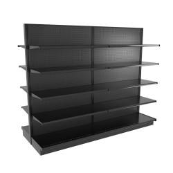 Lozier Island Gondola Shelving Unit with 20 Shelves Black 96W 78H 41D Lozier Island Gondola Shelving Unit with 20 Shelves Black 96W 78H 41D