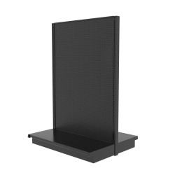 black metal gondola shelving unit for convenience stores