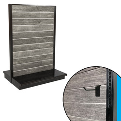 Wall Gondola Displays | Cool Weathered Wood Slatwall | DGS