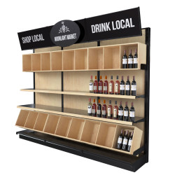 Commercial Wood Gondola Shelf Wall Unit With 15 Shelves | DGS Retail