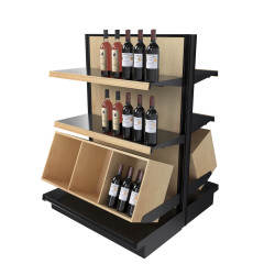 Wood Gondola Shelving Island Unit With 8 Shelves & Bins, 36W 54H Wood Gondola Shelving Island Unit With 8 Shelves & Bins, 36W 54H