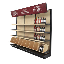 Wooden Gondola Shelving Wall Unit With 15 Shelves & Bins, 9ft W 84H Wooden Gondola Shelving Wall Unit With 15 Shelves & Bins, 9ft W 84H