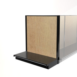 Lozier Shelving End Cap Display, Black and Wood 48W 54H 22D Lozier Shelving End Cap Display, Black and Wood 48W 54H 22D