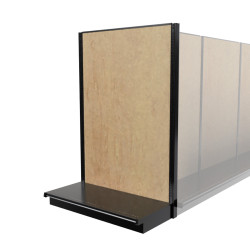 Lozier Shelving End Cap Display, Black and Wood 48W 72H 22D Lozier Shelving End Cap Display, Black and Wood 48W 72H 22D