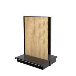 Lozier Gondola Double Sided Starter, Black and Wood Pegboard 36W 60H 16D