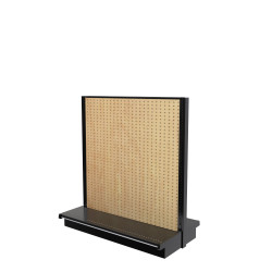 Lozier Gondola Double Sided Starter, Black and Wood Pegboard 48W 54H 13D