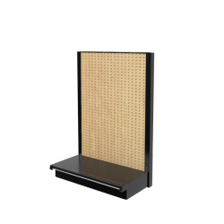 Lozier Gondola Wall Display Starter, Black and Wood Pegboard 36W 60H 19D