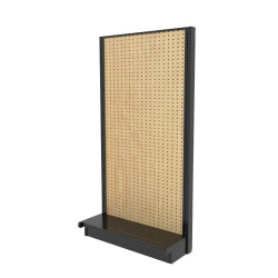 Lozier Gondola Wall Display Starter, Black and Wood Pegboard 36W 72H 13D