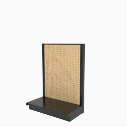 Lozier Gondola Wall Display Starter, Black and Wood Pegboard 36W 54H 16D