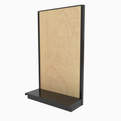 Lozier Gondola Wall Display Starter, Black and Wood Pegboard 36W 84H 16D