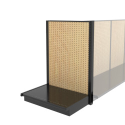 Lozier Shelving End Cap Display, Black and Wood Pegboard 36W 54H 22D Lozier Shelving End Cap Display, Black and Wood Pegboard 36W 54H 22D