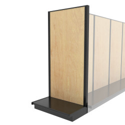 Lozier Shelving End Cap Display, Black and Wood 36W 78H 22D Lozier Shelving End Cap Display, Black and Wood 36W 78H 22D