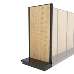 Lozier Shelving End Cap Display, Black and Wood Pegboard 36W 78H 16D