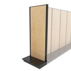 Lozier Shelving End Cap Display, Black and Wood Pegboard 36W 96H 19D Lozier Shelving End Cap Display, Black and Wood Pegboard 36W 96H 19D