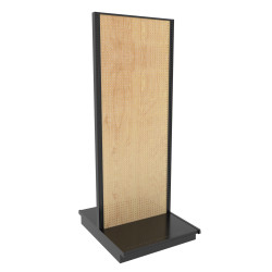 Lozier Gondola Island Display Starter, Black and Wood Pegboard 36W 96H 22D