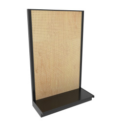 Lozier Gondola Wall Display Starter, Black and Wood Pegboard 48W 78H 19D