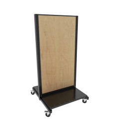 Lozier Mobile Gondola Starter, Black With Wood Back 36W 72H 19D w/Base Lozier Mobile Gondola Starter, Black With Wood Back 36W 72H 19D w/Base