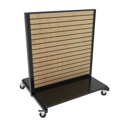 Lozier Mobile Gondola Starter, Black and Wood Slatwall 48W 54H 19D w/Base Lozier Mobile Gondola Starter, Black and Wood Slatwall 48W 54H 19D w/Base