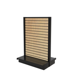 Lozier Gondola Shelving Island Unit With Wood Slatwall 36W 54H 13D Lozier Gondola Shelving Island Unit With Wood Slatwall 36W 54H 13D