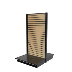 Lozier Gondola Shelving Island Unit With Wood Slatwall 36W 72H 25D Lozier Gondola Shelving Island Unit With Wood Slatwall 36W 72H 25D
