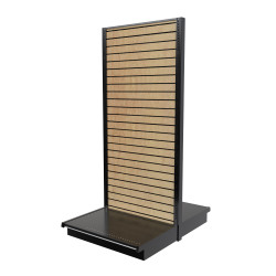 Lozier Gondola Shelving Island Unit With Wood Slatwall 36W 84H 25D