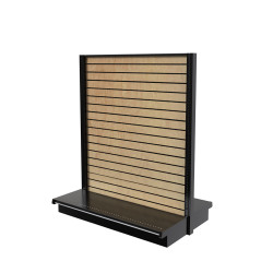 Lozier Gondola Shelving Island Unit With Wood Slatwall 48W 60H 16D Lozier Gondola Shelving Island Unit With Wood Slatwall 48W 60H 16D