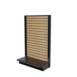 Lozier Gondola Shelving Wall Display, Wood Slatwall 36W 60H 16D Lozier Gondola Shelving Wall Display, Wood Slatwall 36W 60H 16D