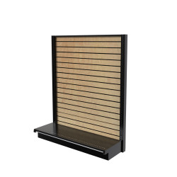 Lozier Gondola Shelving Wall Display, Wood Slatwall 48W 60H 19D
