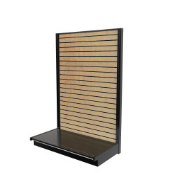 Lozier Gondola Shelving Wall Display, Wood Slatwall 48W 72H 25D Lozier Gondola Shelving Wall Display, Wood Slatwall 48W 72H 25D