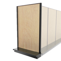 Lozier Shelving End Cap Display, Black and Wood 48W 84H 13D Lozier Shelving End Cap Display, Black and Wood 48W 84H 13D