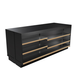 Double-Sided 8FT Lozier Checkout Counter With Shelves On Sale
